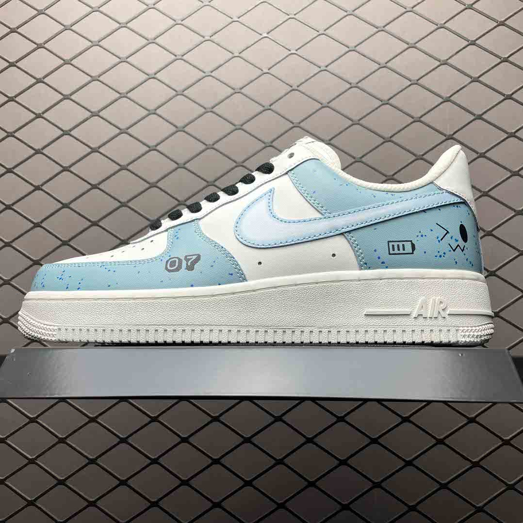 Blue Cream White